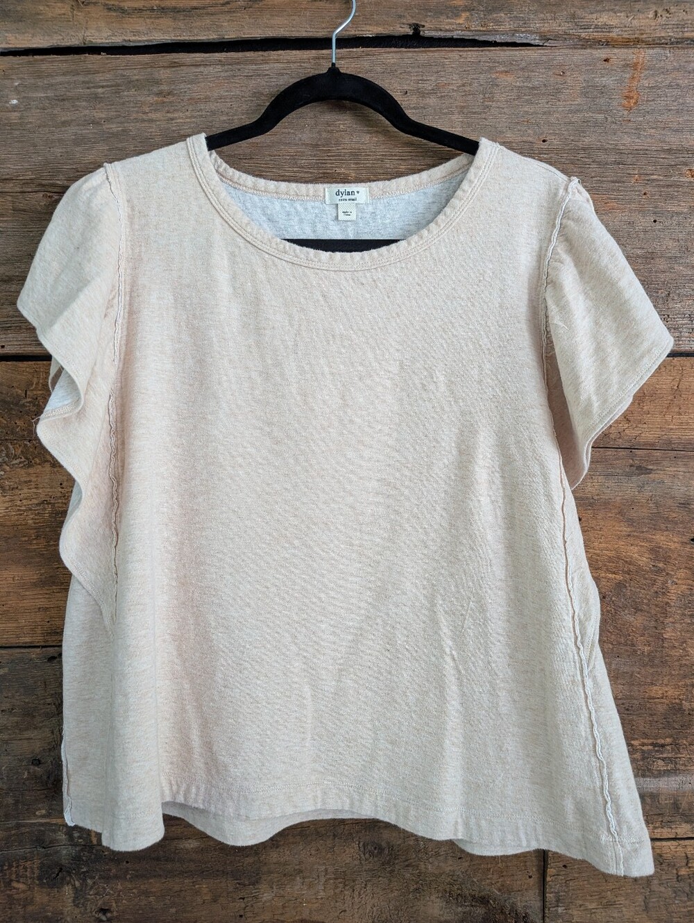 Dylan Women's Cotton Oversized Ruffled T-shirt Romantic Feminine Size XSmall